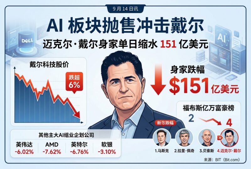 AI 板块抛售冲击戴尔,迈克尔·戴尔身家单日缩水 151 亿美元-指挥使社区 - 真实线索、热点议题与深度观察