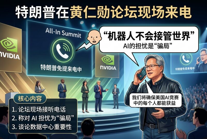 特朗普在黄仁勋论坛现场来电,免提称对 AI 的担忧是“骗局”-指挥使社区 - 真实线索、热点议题与深度观察