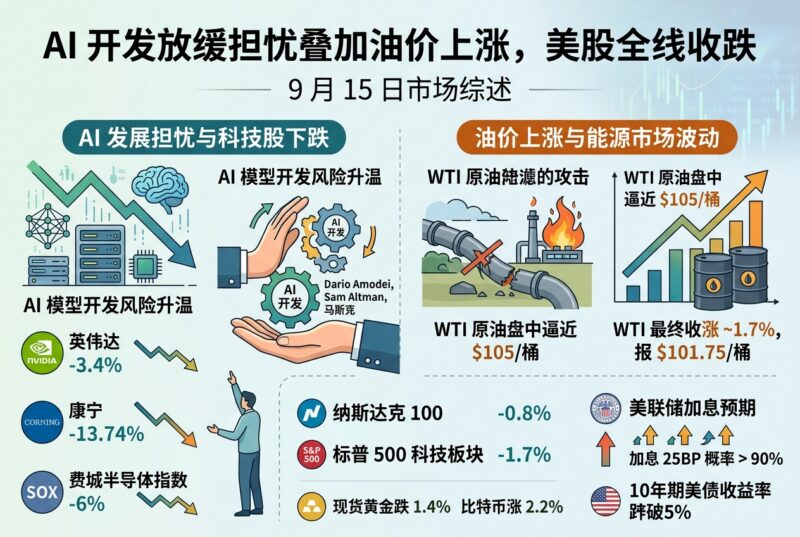 AI 开发放缓担忧叠加油价上涨,美股全线收跌-指挥使社区 - 真实线索、热点议题与深度观察