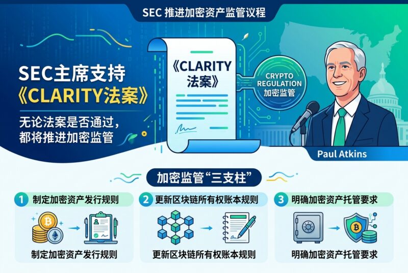 美国 SEC 主席支持《CLARITY 法案》,称无论法案能否通过都将继续推进加密监管-指挥使社区 - 真实线索、热点议题与深度观察