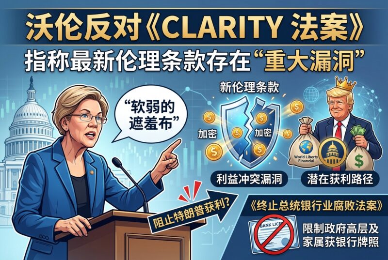 美参议员沃伦反对《CLARITY 法案》,称最新伦理条款存在重大漏洞-指挥使社区 - 真实线索、热点议题与深度观察