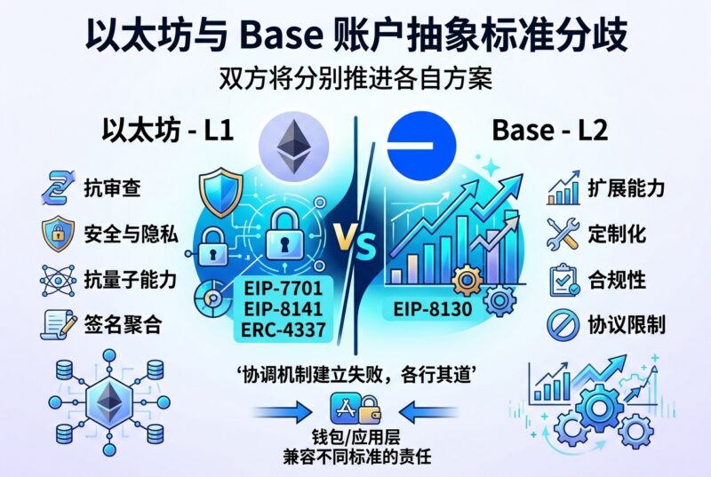 以太坊与 Base 未能就账户抽象标准达成统一,将分别推进各自方案-指挥使社区 - 真实线索、热点议题与深度观察