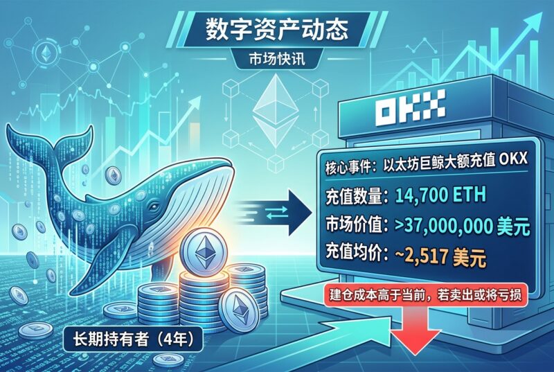 持有超4年的以太坊鲸鱼向OKX存入14,700枚ETH，或将割肉出局-指挥使社区 - 真实线索、热点议题与深度观察