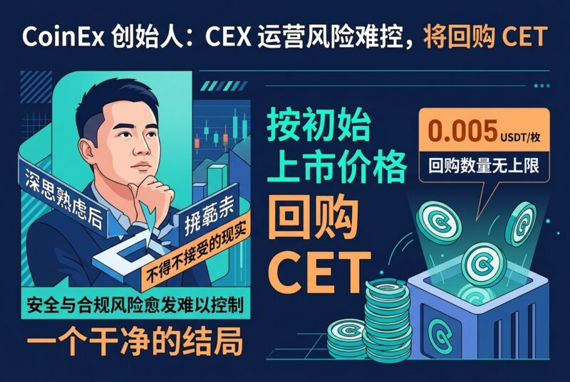 CoinEx 创始人:运营 CEX 的安全与合规风险愈发难以控制,将按初始上市价格回购 CET-指挥使社区 - 真实线索、热点议题与深度观察
