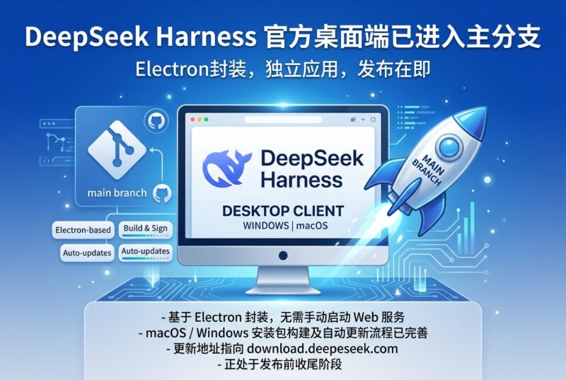 DeepSeek Harness 官方桌面端已进入官方仓库主分支-指挥使社区 - 真实线索、热点议题与深度观察