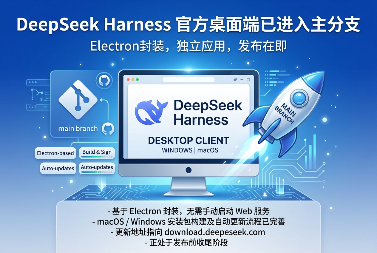 DeepSeek Harness 官方桌面端已进入官方仓库主分支