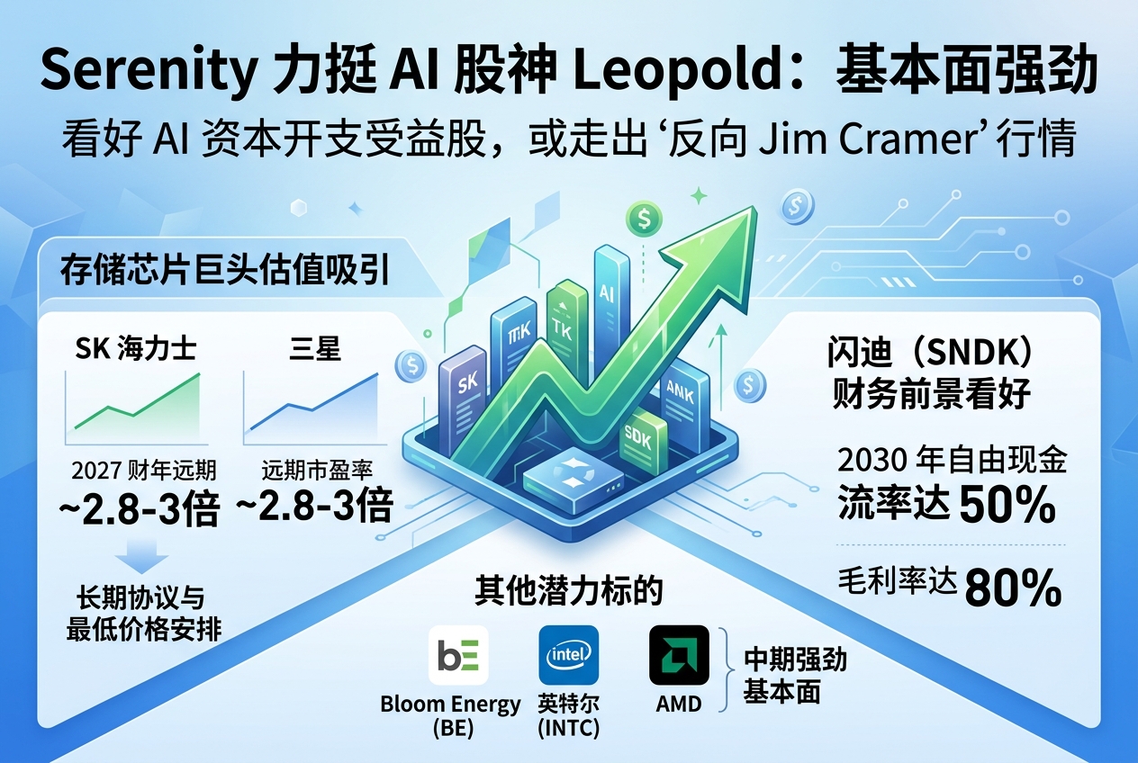 Serenity 力挺 AI 股神 Leopold:闪迪、海力士基本面强劲,或走出“反向 Jim Cramer”行情