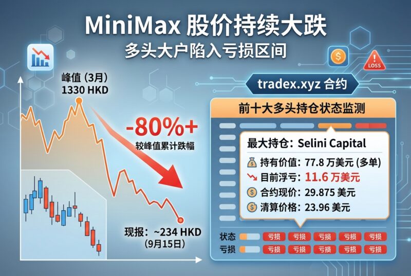 MiniMax 股价较峰值下跌超 80%,tradex.xyz 上该合约前十大多头均已进入亏损区间-指挥使社区 - 真实线索、热点议题与深度观察