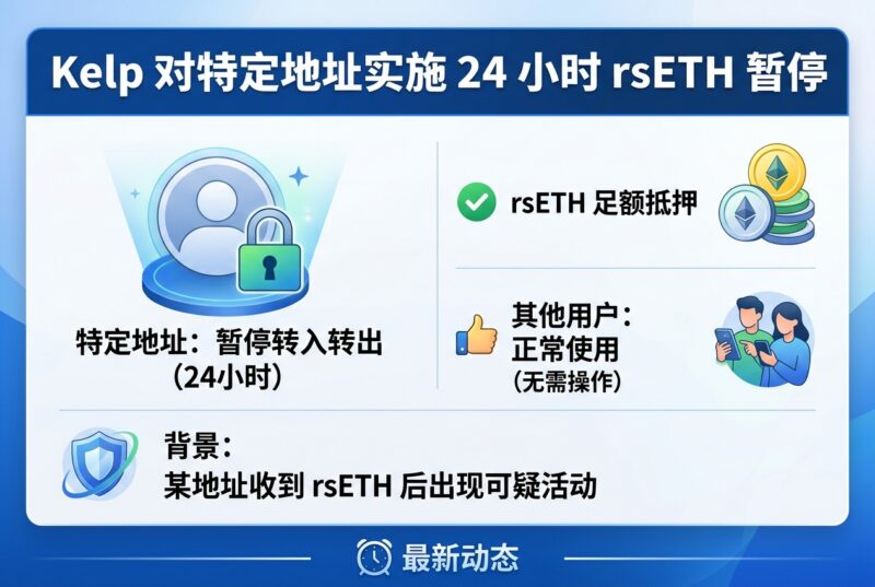 Kelp 对特定地址实施 24 小时 rsETH 转入转出暂停，rsETH 仍足额抵押-指挥使社区 - 真实线索、热点议题与深度观察