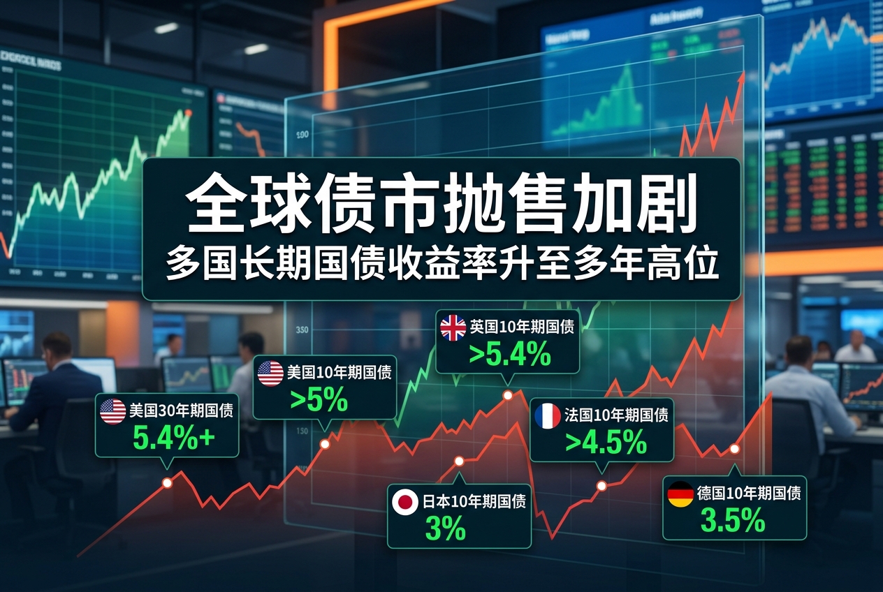 全球债市抛售加剧:美债30年期收益率升至5.4%以上