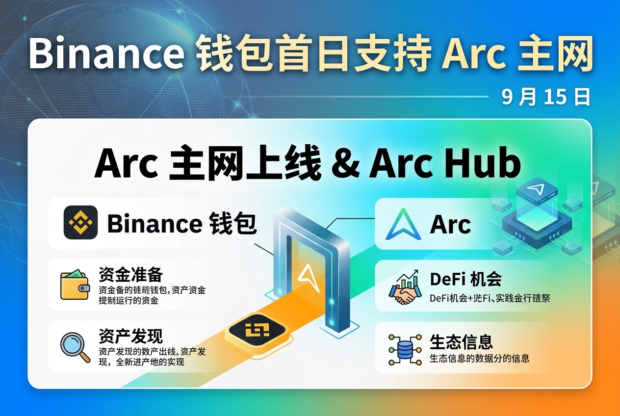 Binance 钱包将于 Arc 主网上线首日提供支持