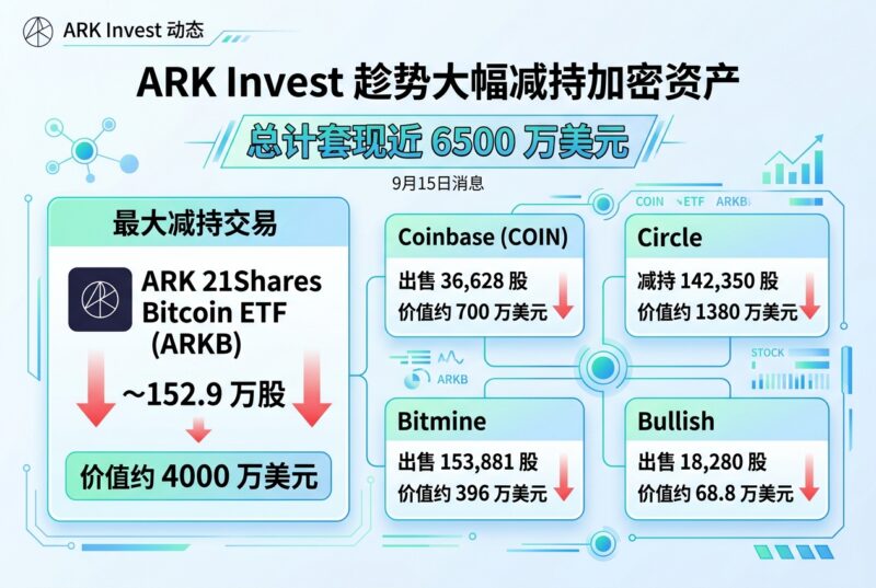 ARK Invest 趁加密股上涨大幅减持，多笔交易套现近 6500 万美元-指挥使社区 - 真实线索、热点议题与深度观察