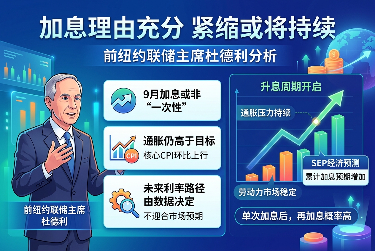 前纽约联储主席杜德利:加息理由充分,或将开启连续紧缩