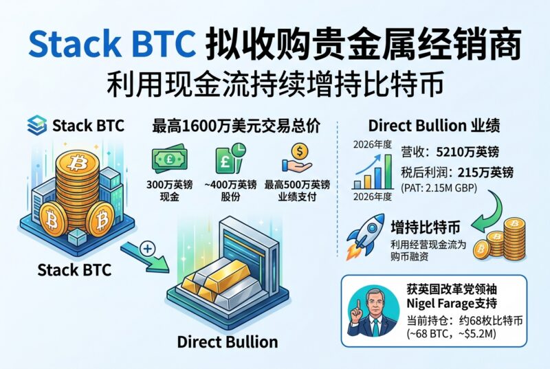 Stack BTC拟以最高1600万美元收购贵金属经销商，以现金流增持比特币-指挥使社区 - 真实线索、热点议题与深度观察