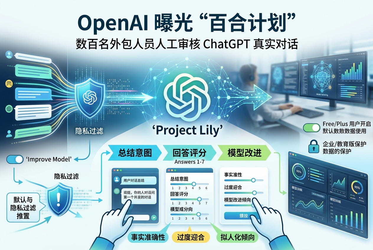 OpenAI 被曝通过“Project Lily”让数百名外包人员审核 ChatGPT 对话