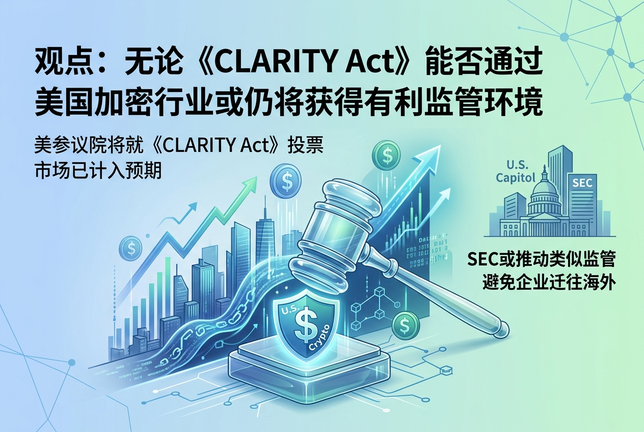 观点:无论《CLARITY Act》能否通过,美国加密行业或仍将获得有利监管环境