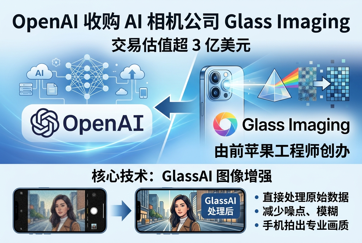 OpenAI 收购 AI 相机公司 Glass Imaging,交易估值超 3 亿美元