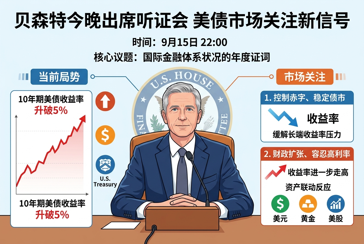 贝森特今晚22:00出席听证会,美债市场关注新信号