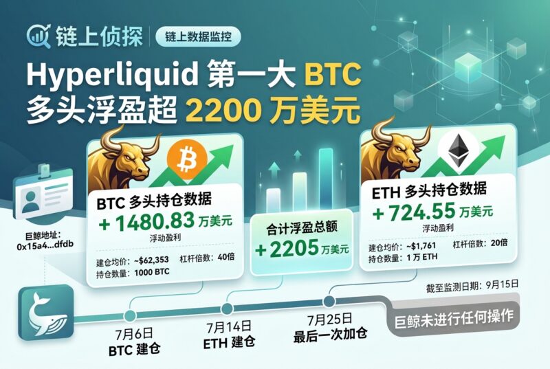 链上侦探｜两大仓位浮盈超 2200 万美元，Hyperliquid 第一大 BTC 多头自 7 月建仓后暂无操作-指挥使社区 - 真实线索、热点议题与深度观察