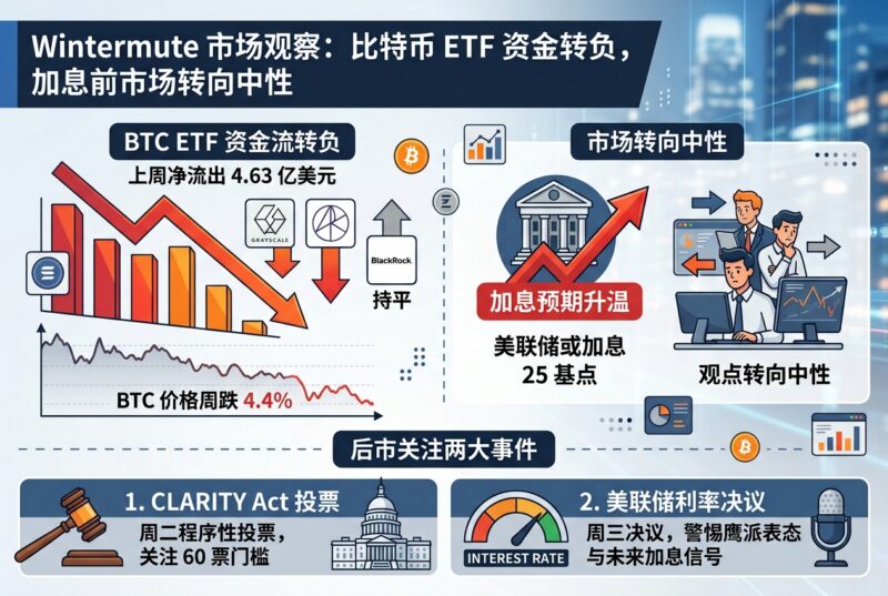 Wintermute:比特币 ETF 资金流转为负,加息前市场倾向中性-指挥使社区 - 真实线索、热点议题与深度观察