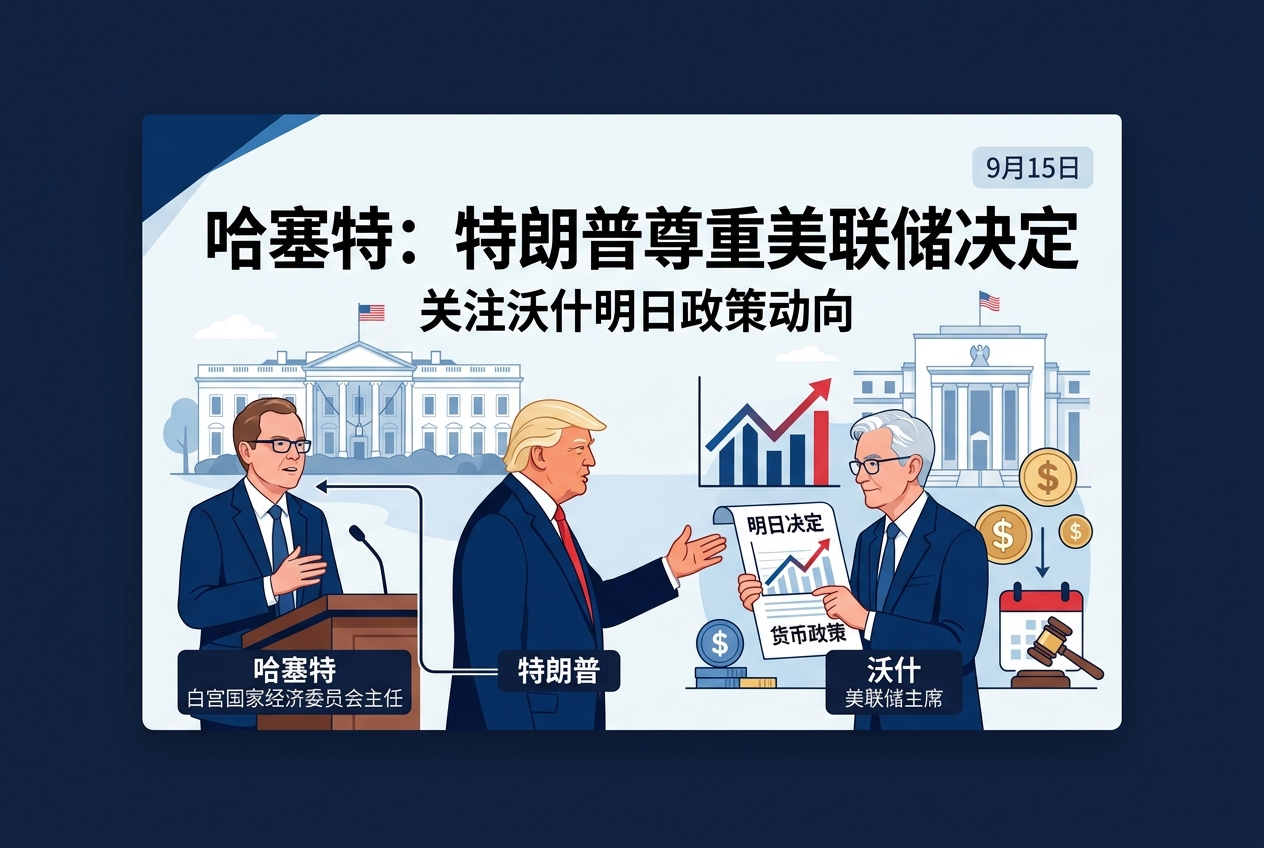 哈塞特：特朗普尊重沃什明天作出的任何决定
