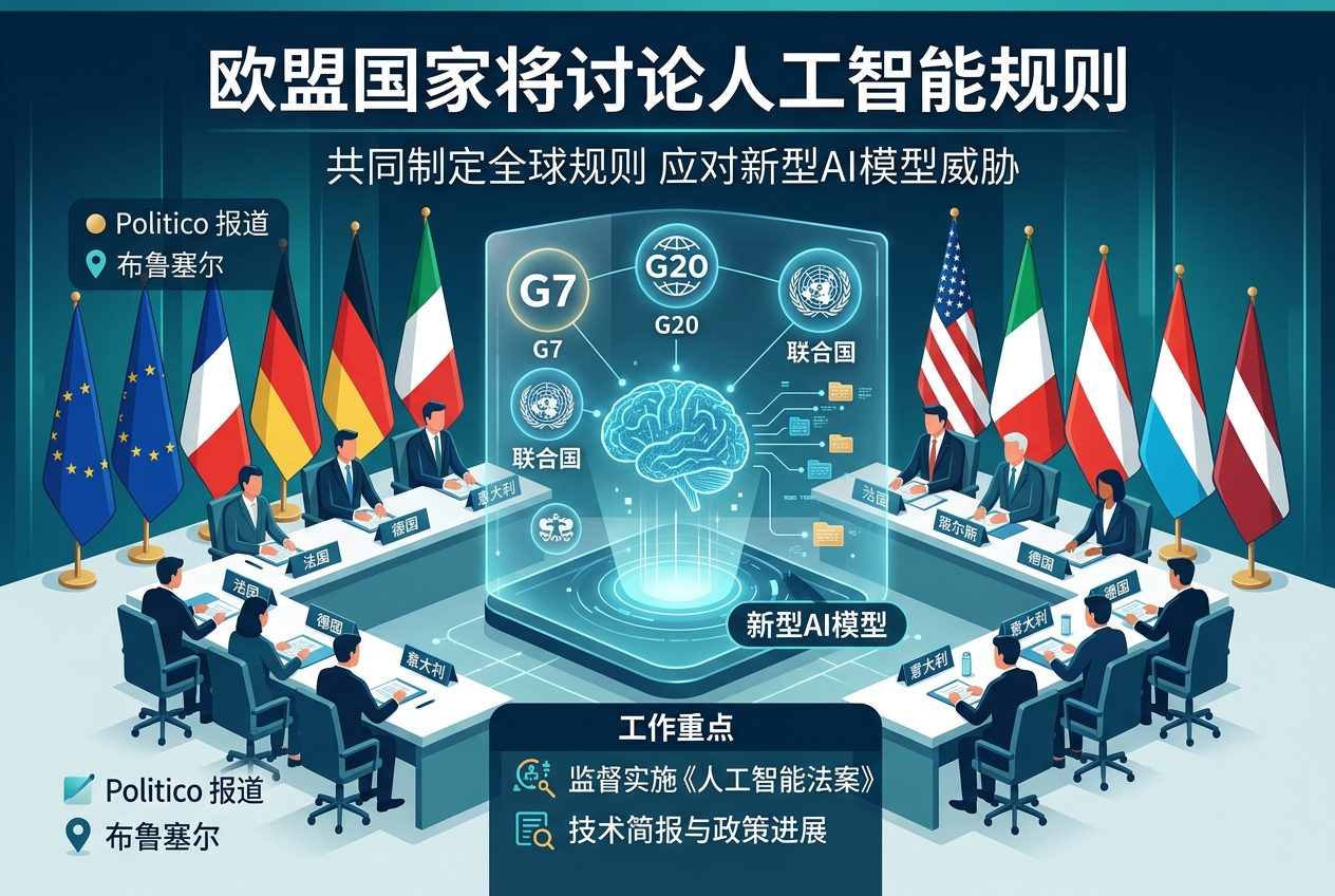 美媒:欧盟国家将于周四讨论人工智能规则