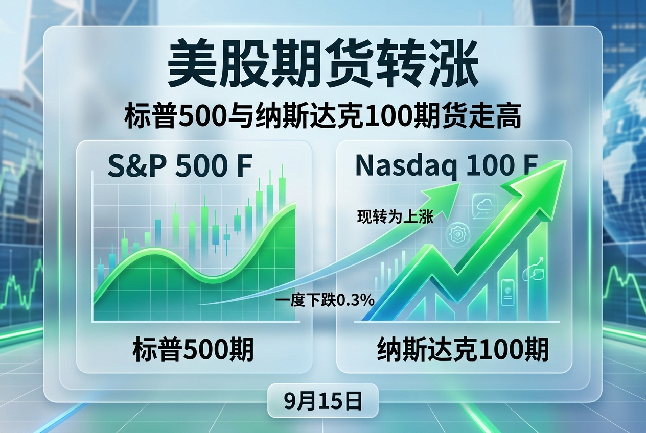 标普500指数和纳斯达克100指数期货转为上涨
