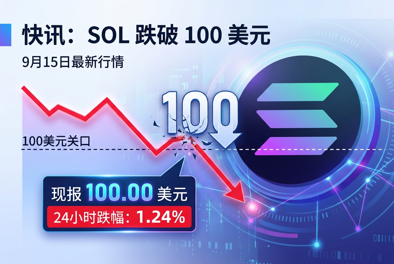 SOL跌破100美元关口，24小时跌幅1.24%