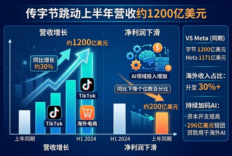 传字节跳动上半年营收约1200亿美元,接近Meta,利润却下滑-指挥使社区 - 真实线索、热点议题与深度观察
