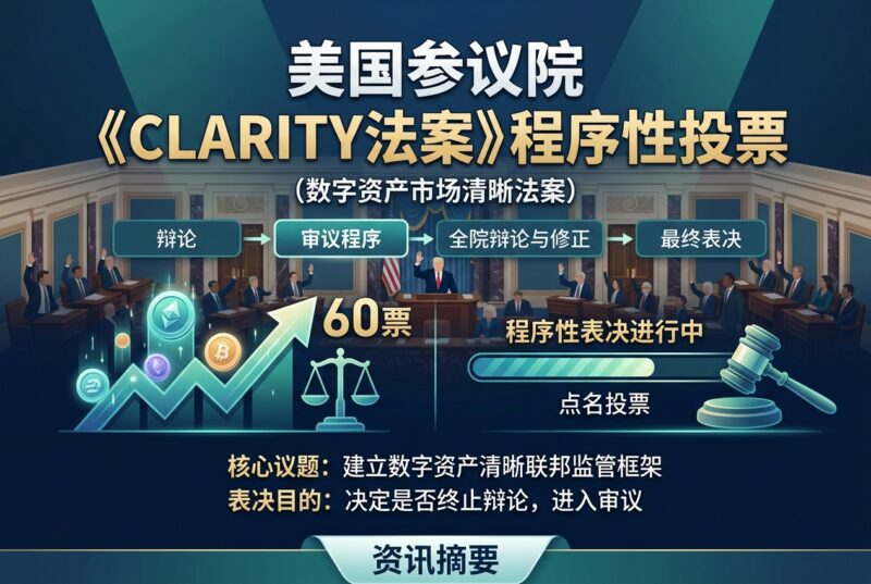 美国参议院就《CLARITY法案》进行程序性投票-指挥使社区 - 真实线索、热点议题与深度观察