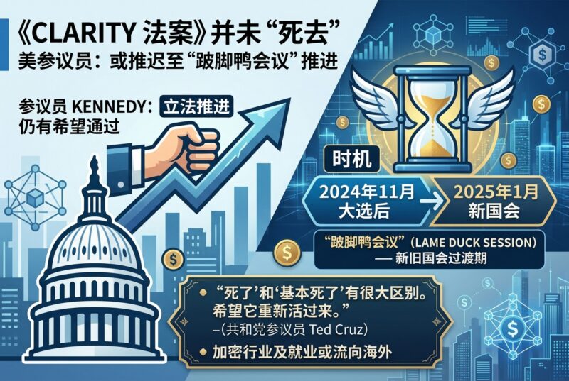 《CLARITY 法案》并未“死去”，参议员 John Kennedy 称或推迟至跛脚鸭会议再推进-指挥使社区 - 真实线索、热点议题与深度观察