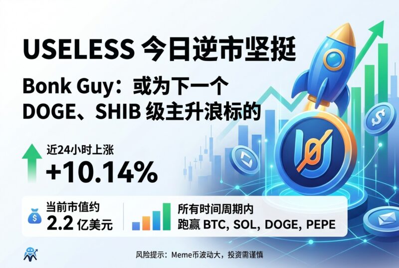 Meme 币 USELESS 今日表现坚挺,Bonk Guy 称其或为类似 DOGE、SHIB 的主升浪标的-指挥使社区 - 真实线索、热点议题与深度观察