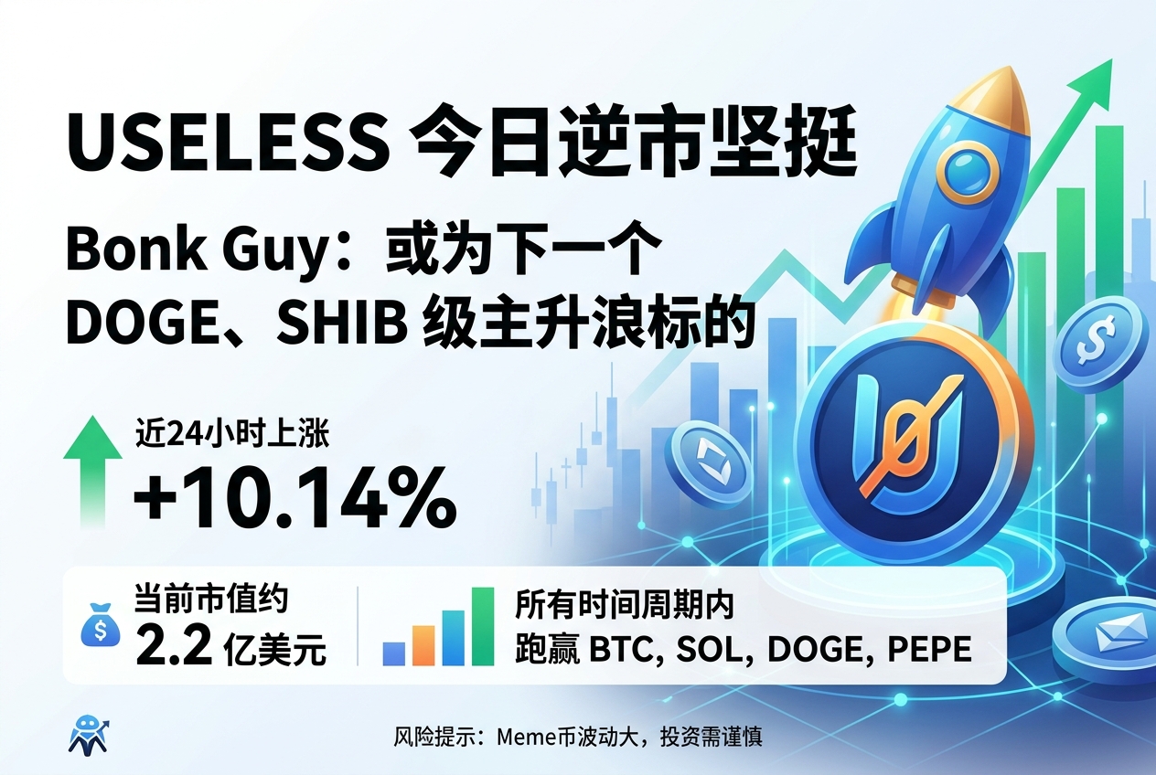 Meme 币 USELESS 今日表现坚挺,Bonk Guy 称其或为类似 DOGE、SHIB 的主升浪标的