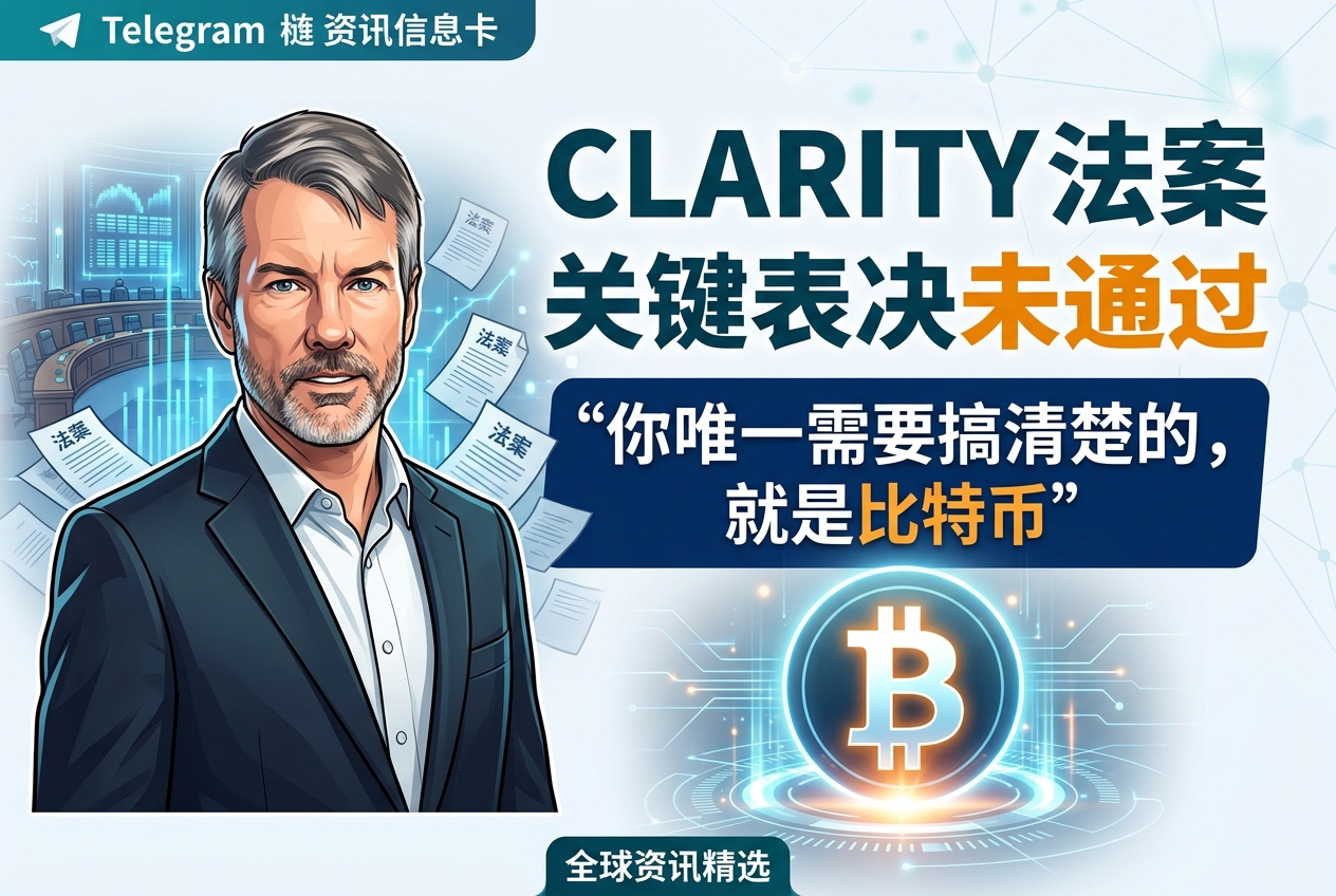 Michael Saylor 评论《CLARITY 法案》未通过关键程序性表决:唯一需要搞清楚的是比特币