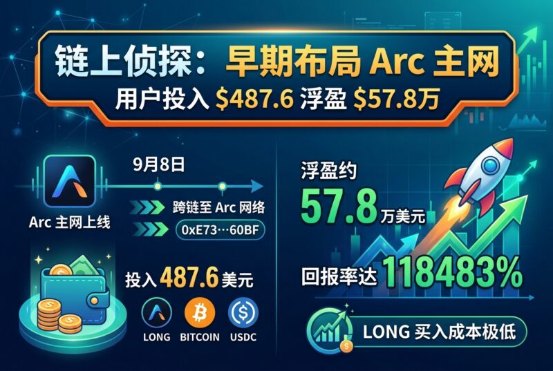 链上侦探|某用户早期布局 Arc 主网,投入 487.6 美元,浮盈 57.8 万美元-指挥使社区 - 真实线索、热点议题与深度观察