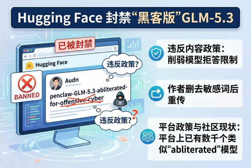 Hugging Face 封禁“黑客版”GLM-5.3,作者改名后重传-指挥使社区 - 真实线索、热点议题与深度观察