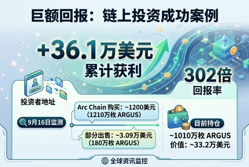 某地址投资 ARGUS 获利约 36.1 万美元，回报率达 302 倍-指挥使社区 - 真实线索、热点议题与深度观察