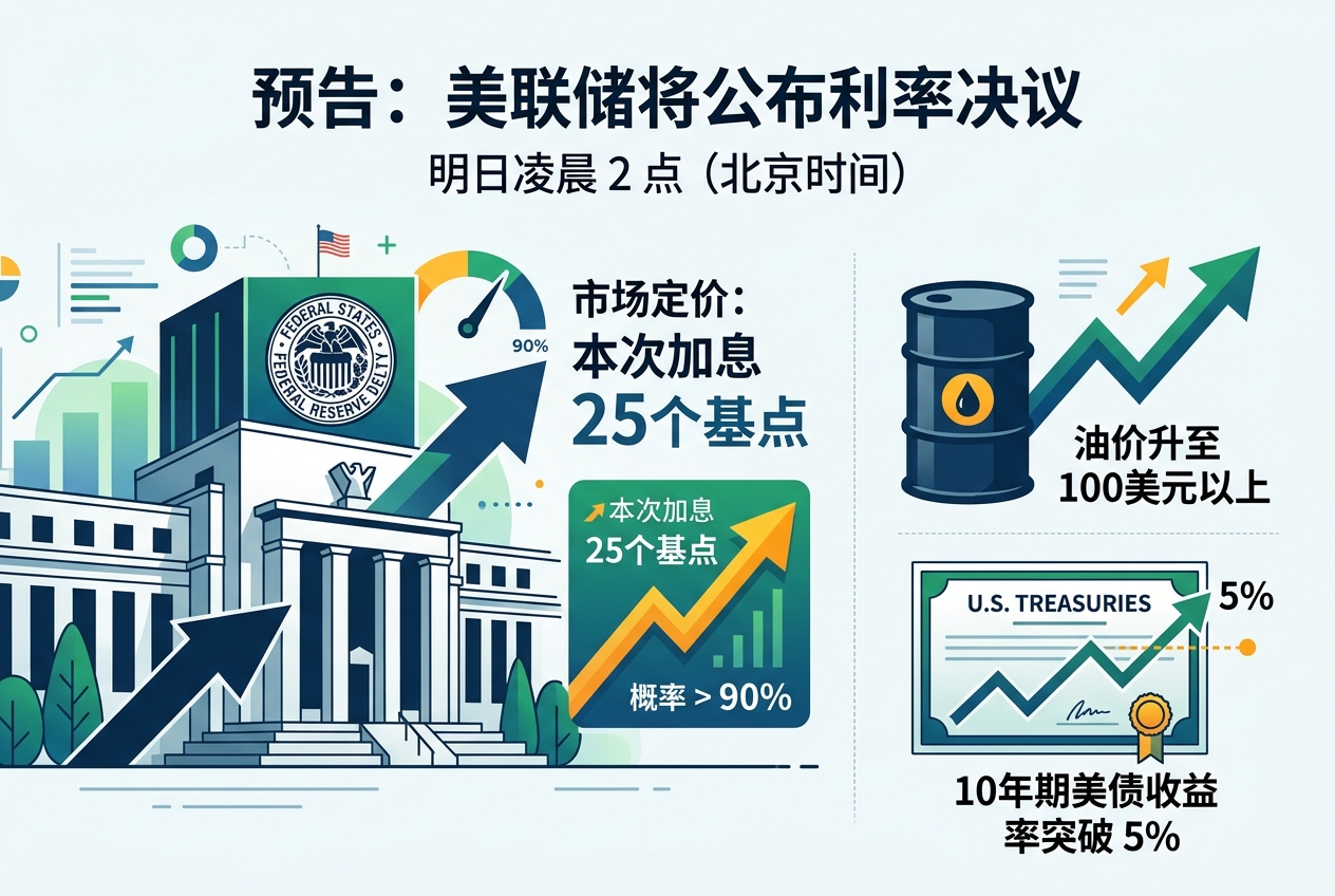 预告:美联储将于明日凌晨2点公布利率决议
