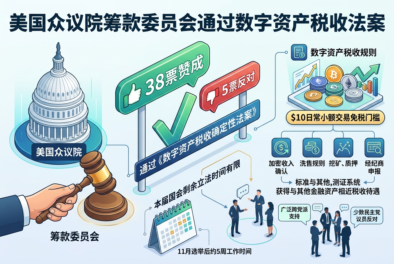 美国众议院筹款委员会通过数字资产税收法案