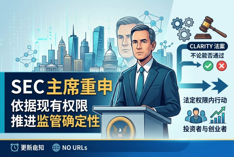 SEC主席重申：无论《CLARITY法案》能否通过，都将依据现有法定权限推进监管确定性-指挥使社区 - 真实线索、热点议题与深度观察