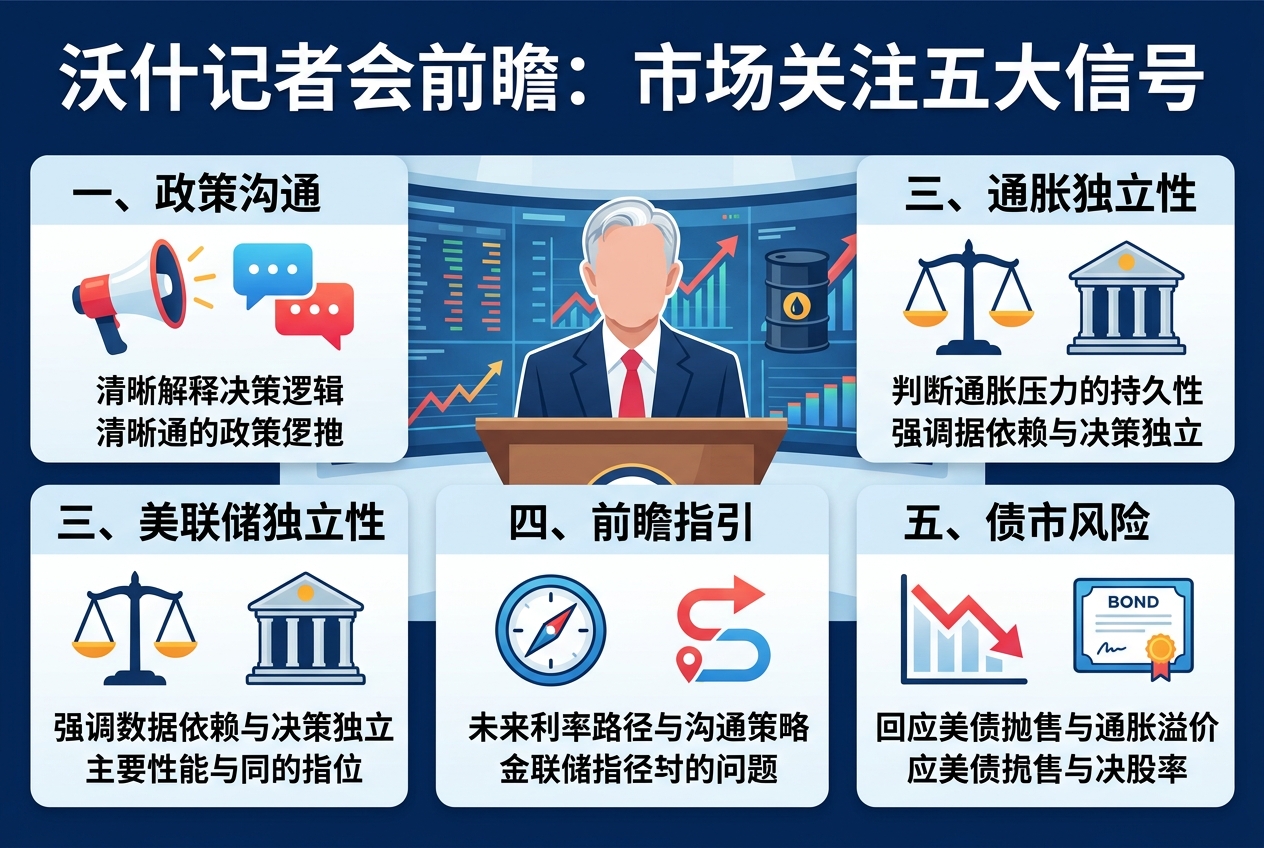 沃什记者会前瞻:市场关注五大信号