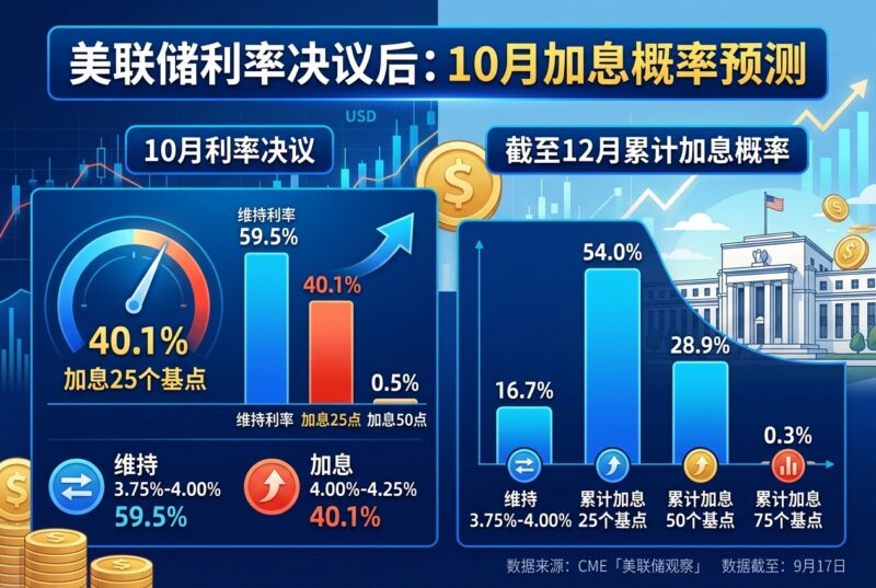 美联储利率决议后,10月加息概率暂报40.1%-指挥使社区 - 真实线索、热点议题与深度观察