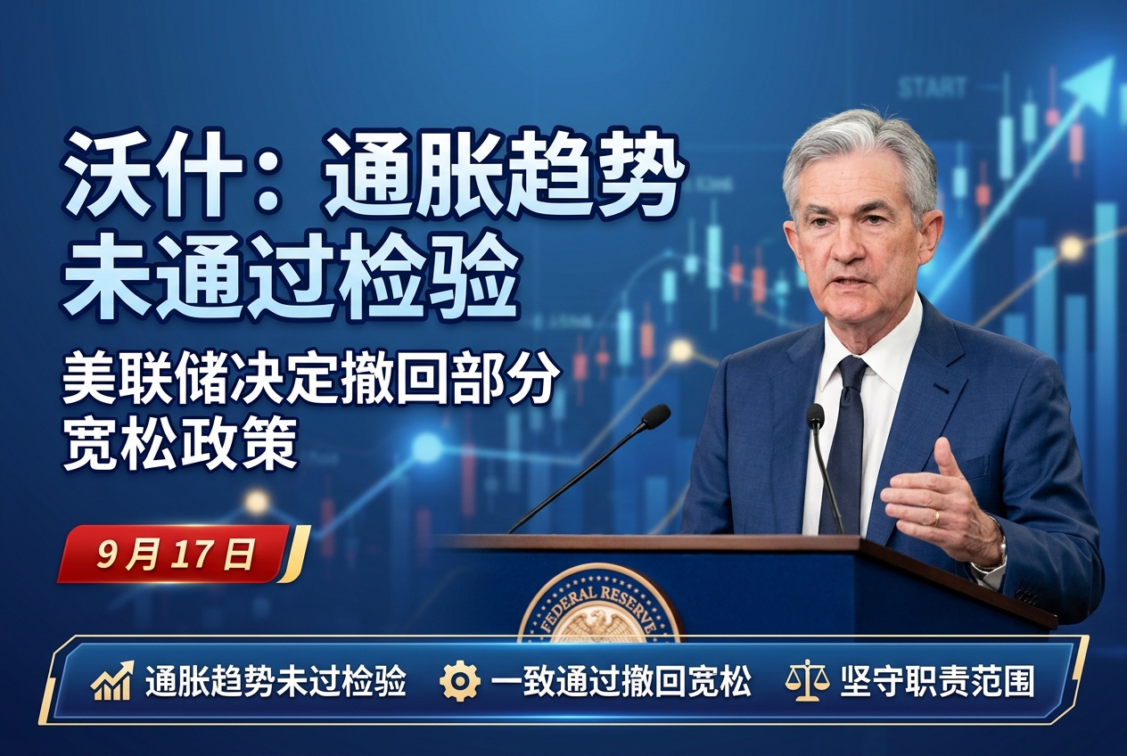 沃什：通胀趋势未通过检验，美联储决定撤回部分宽松政策