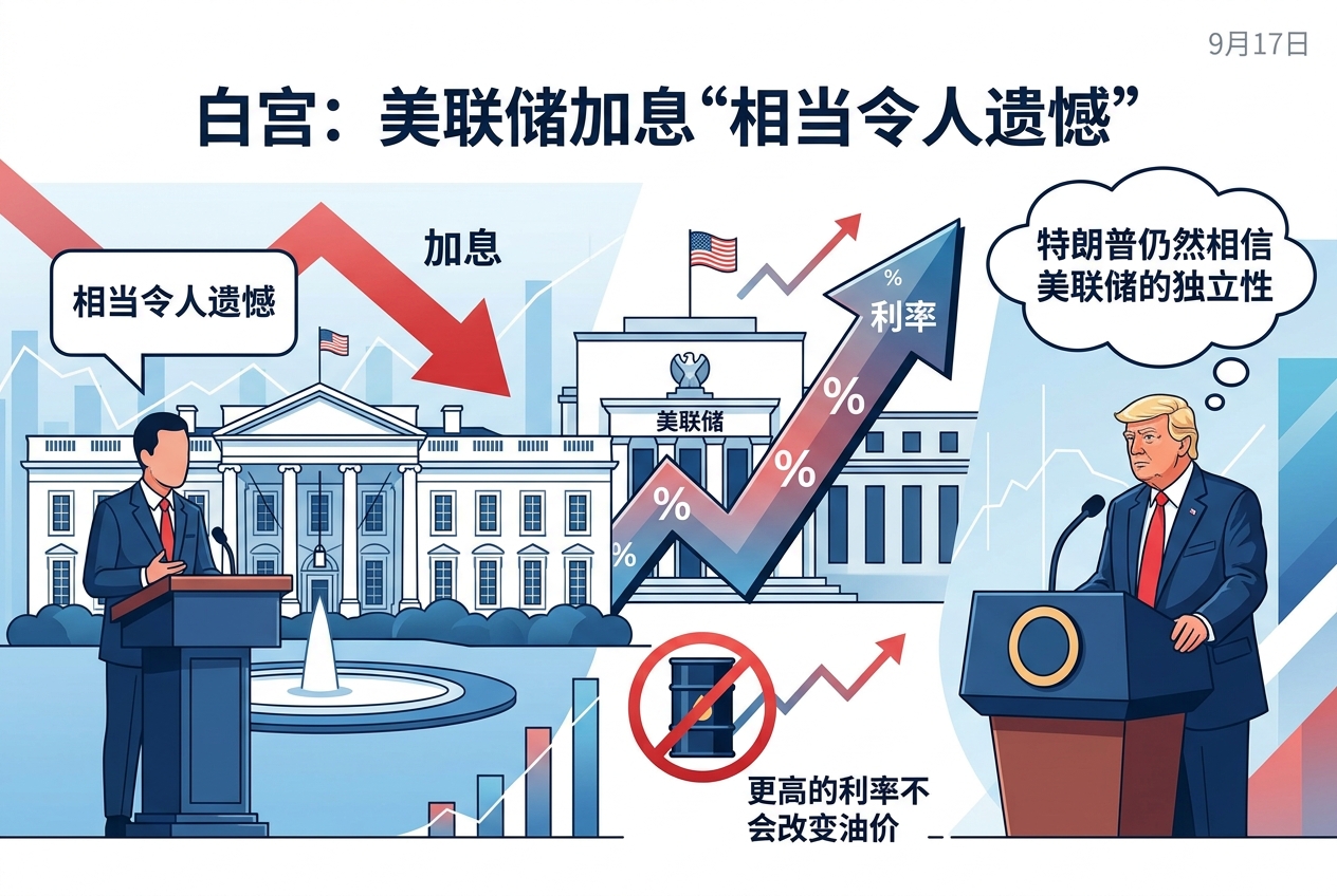 白宫发言人：美联储加息“相当令人遗憾”，特朗普仍然相信美联储的独立性