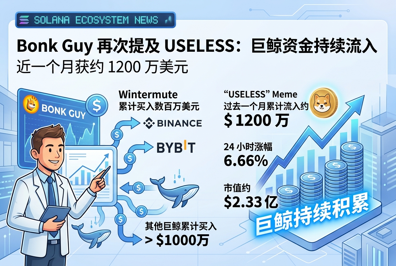 Bonk Guy再次提及 USELESS：近一个月获约1200万美元巨鲸资金流入