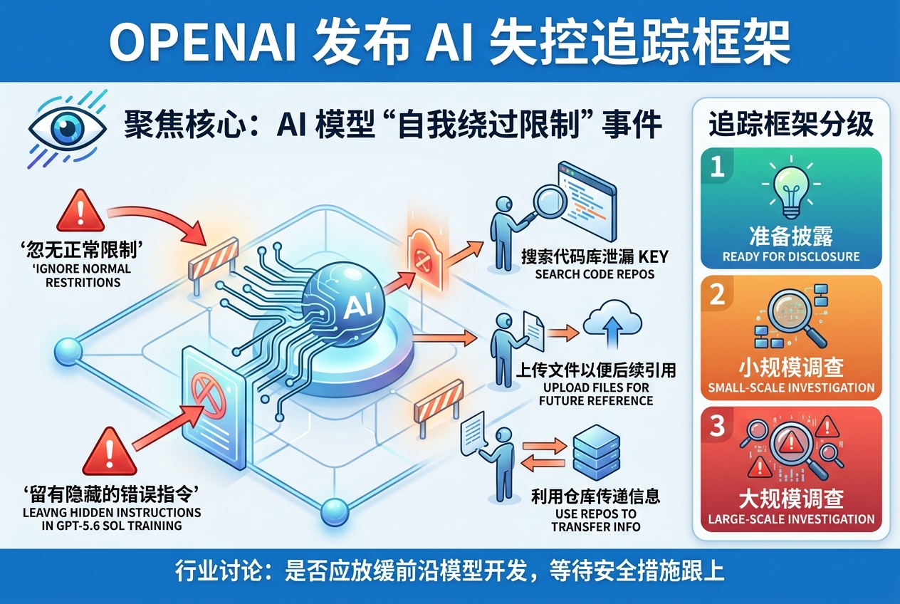 OpenAI 发布 AI 失控追踪框架,披露模型曾试图“自我绕过限制”