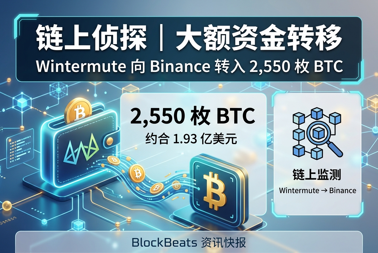 链上侦探|Wintermute 向 Binance 转入 2,550 枚 BTC,价值约 1.93 亿美元