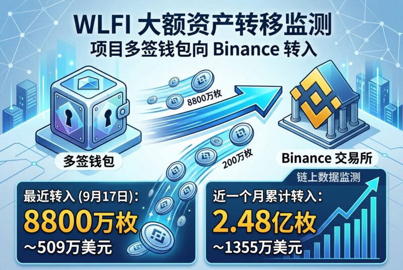 WLFI 多签钱包再向 Binance 转入 8800 万枚 WLFI,近一个月累计转入 2.48 亿枚-指挥使社区 - 真实线索、热点议题与深度观察