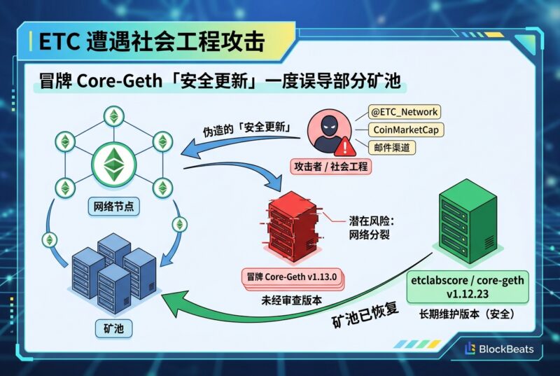 ETC 遭遇社会工程攻击:冒牌 Core-Geth「安全更新」一度误导部分矿池-指挥使社区 - 真实线索、热点议题与深度观察